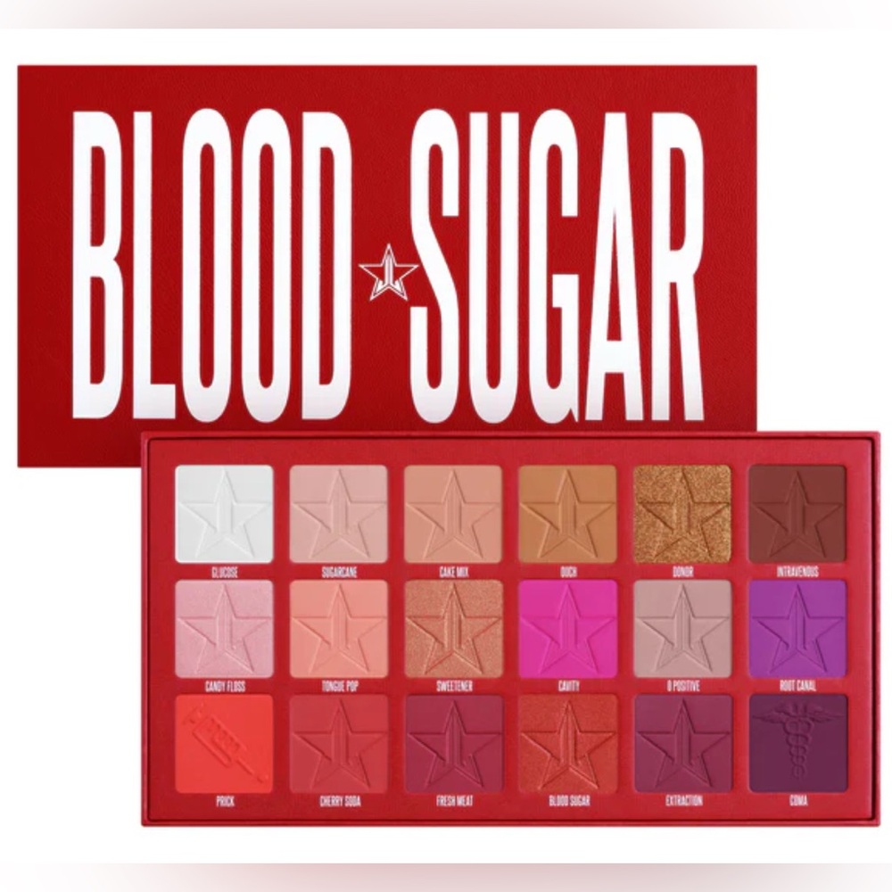 🍷Jeffree Star Blood Sugar Eyeshadow Palette- 18 matte, metallic & foil colors